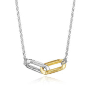 Double Link Pendant, Milgrain Two-Tone