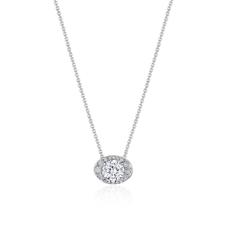 17"" Horizontal Oval Bloom Diamond Necklace