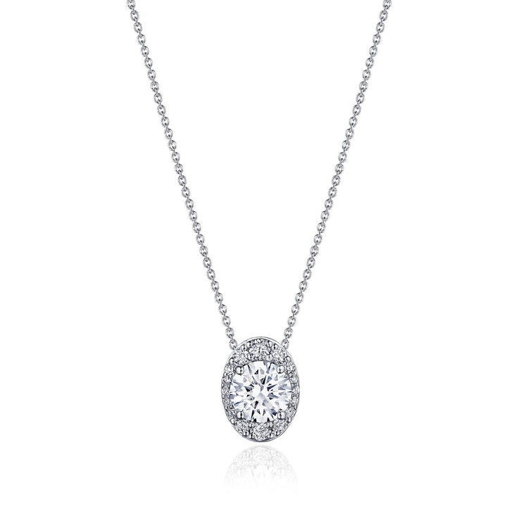 17"" Vertical Oval Bloom Diamond Necklace