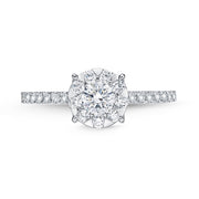 Bouquet Solitaire Engagement Ring with Diamond Shank .46ctw