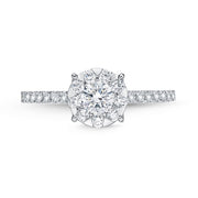 Bouquet Solitaire Engagement Ring with Diamond Shank .72ctw