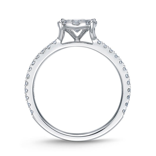 Bouquet Solitaire Engagement Ring with Diamond Shank .72ctw