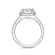 Bouquet Cushion Halo Engagement Ring .61ctw (.20 center)