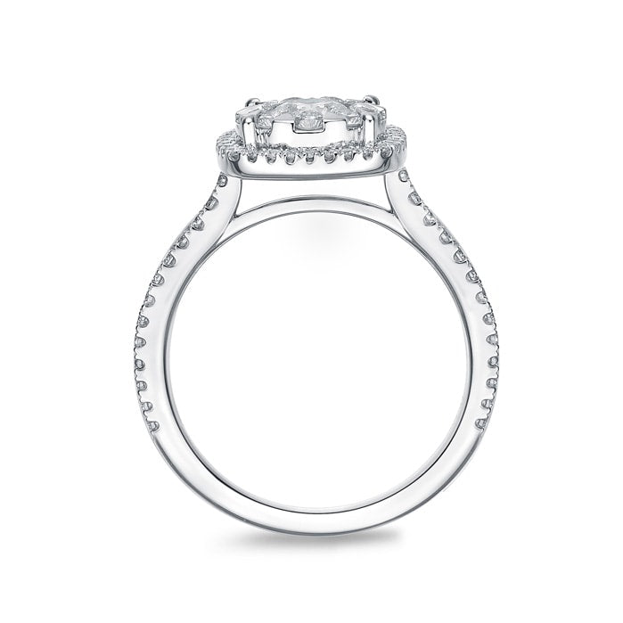 Bouquet Cushion Halo Engagement Ring .61ctw (.20 center)
