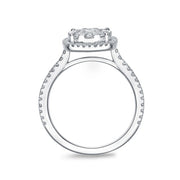 Bouquet Cushion Halo Engagement Ring .78ctw (.30 center)