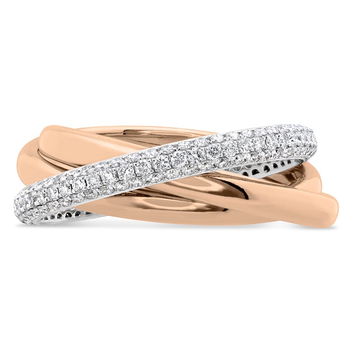Pavé 3 Row Rolling Ring .91ctw approx. 2.5mm