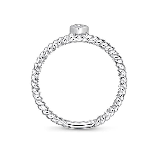 Single Offset Diamond Twist Band .08ctw approx.
