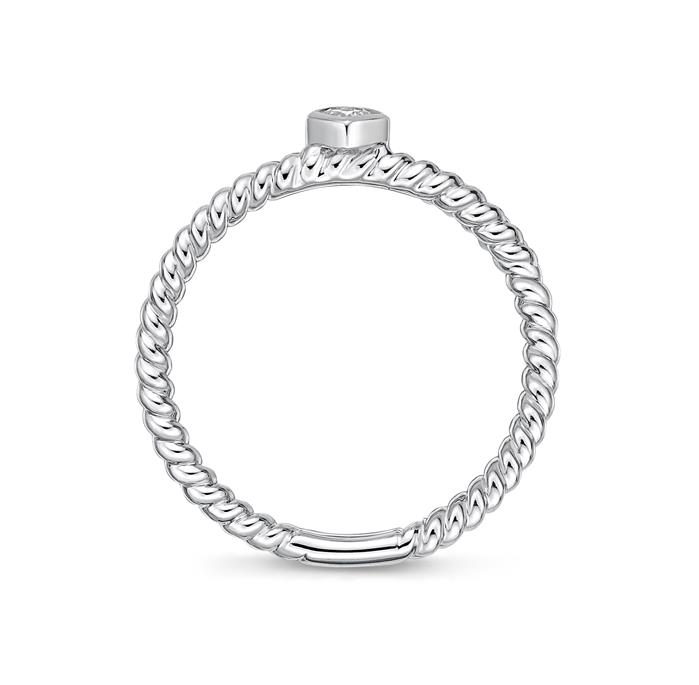 Single Offset Diamond Twist Band .08ctw approx.