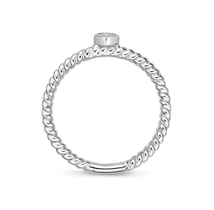 Single Offset Diamond Twist Band .08ctw approx.