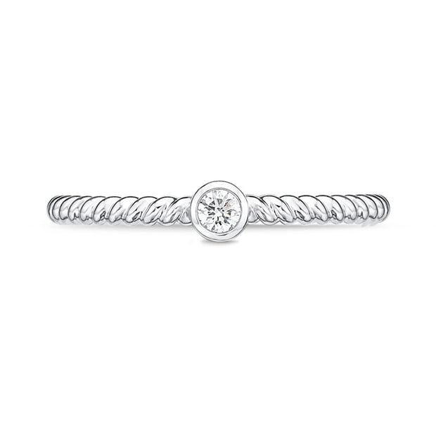 Single Diamond Petite Twist Band .08ctw approx.