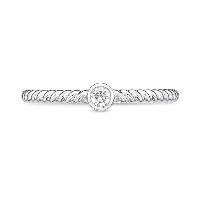 Single Diamond Petite Twist Band .08ctw approx.