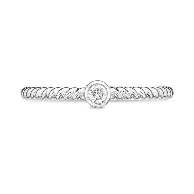 Single Diamond Petite Twist Band .08ctw approx.