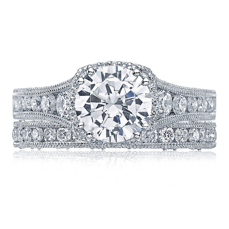 Round with Cushion Bloom Engagement Ring