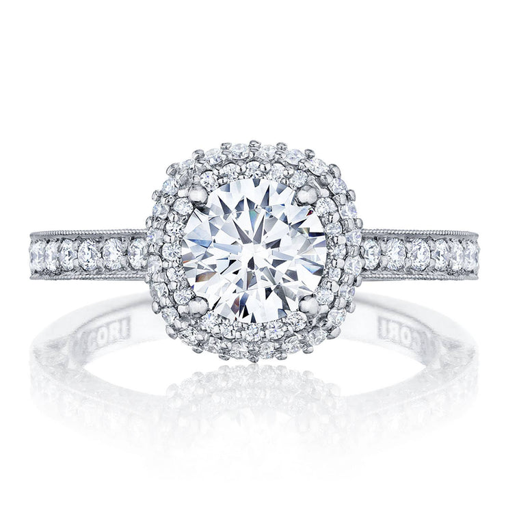 Round with Cushion Bloom Engagement Ring