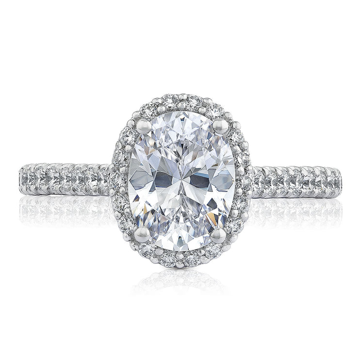 Oval Solitaire Engagement Ring w/ North South Marquise & Pear Band