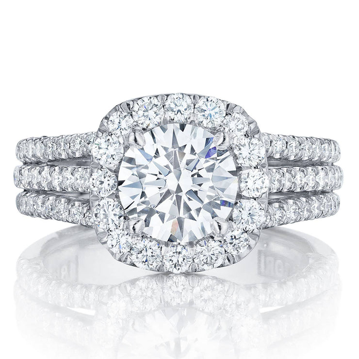 Round with Cushion Bloom Engagement Ring