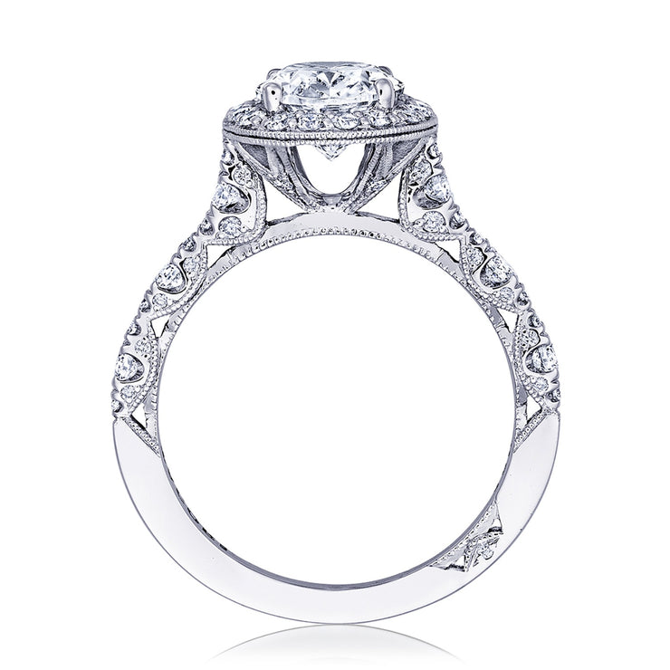 Cushion Solitaire Engagement Ring w/ North South Marquise & Pear Band