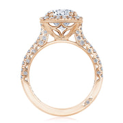 Round with Cushion Bloom Engagement Ring