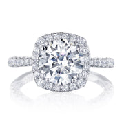 Round with Cushion Bloom Engagement Ring