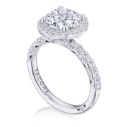 Round with Cushion Bloom Engagement Ring