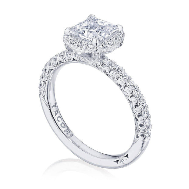 Princess with Cushion Bloom Engagement Ring