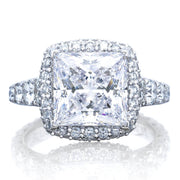 Princess with Cushion Bloom Engagement Ring