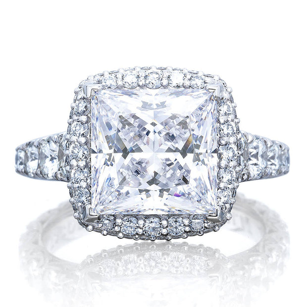 Princess with Cushion Bloom Engagement Ring