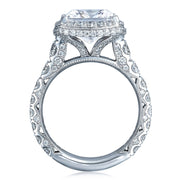 Princess with Cushion Bloom Engagement Ring