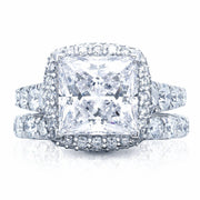 Princess with Cushion Bloom Engagement Ring