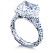 Princess with Cushion Bloom Engagement Ring