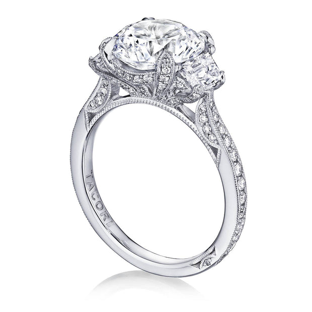 Round 3-Stone Engagement Ring