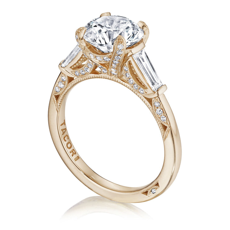 Round 3-Stone Engagement Ring