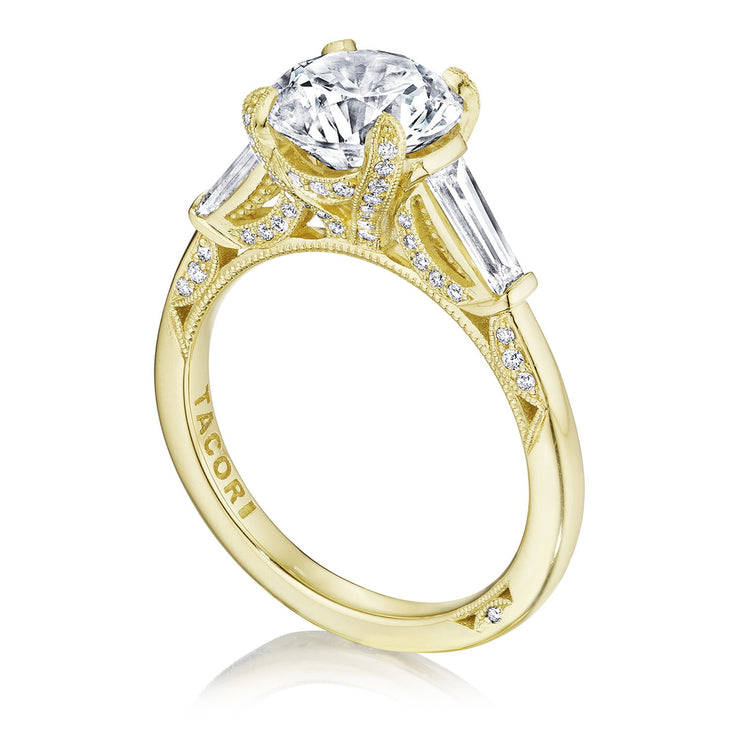 Round 3-Stone Engagement Ring