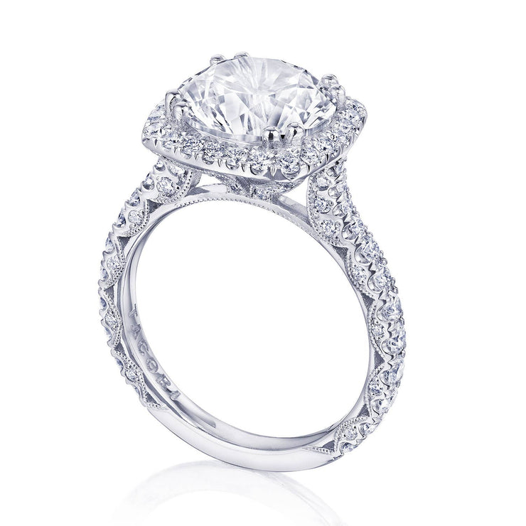 Round with Cushion Bloom Engagement Ring