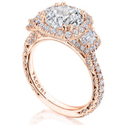 Round 3-Stone Engagement Ring