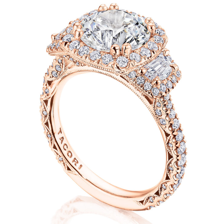 Round 3-Stone Engagement Ring