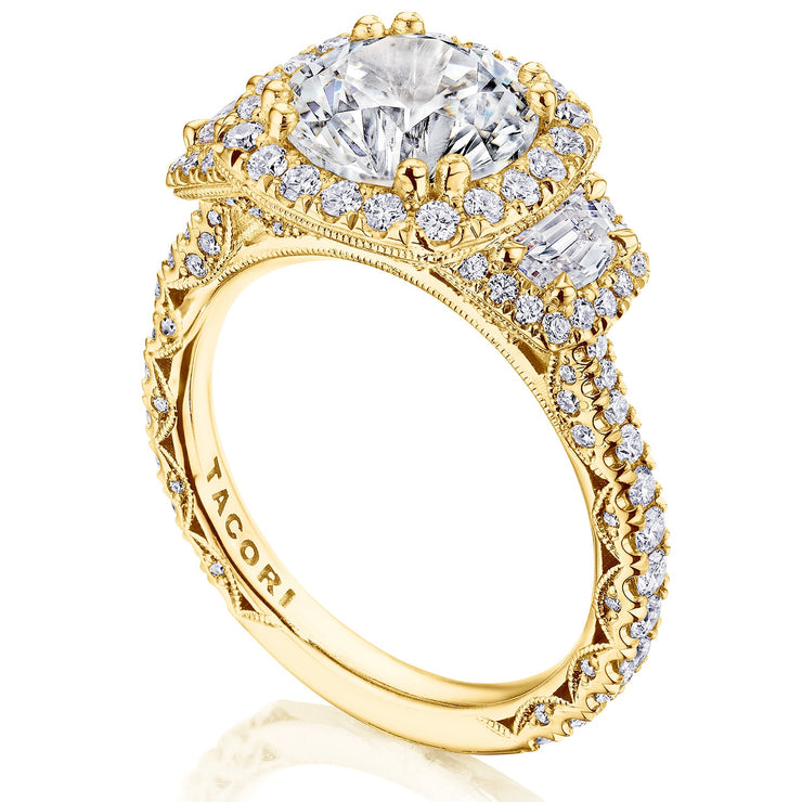 Round 3-Stone Engagement Ring