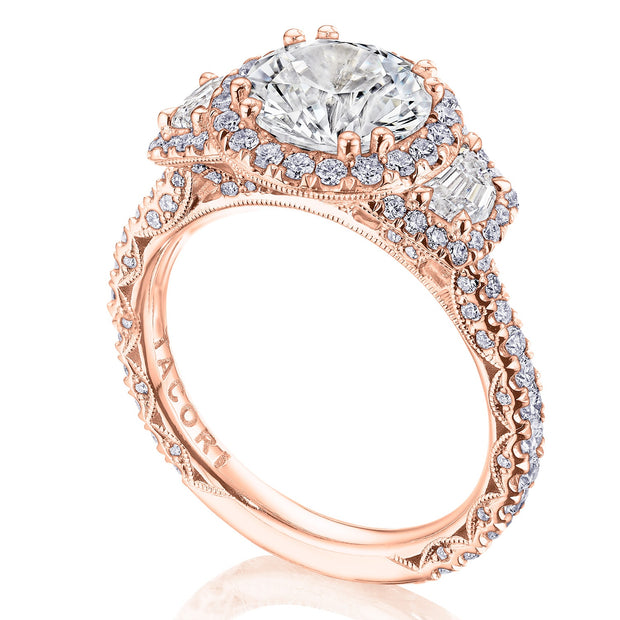 Round 3-Stone Engagement Ring