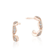 Closed Crescent Diamond Huggie Earrings