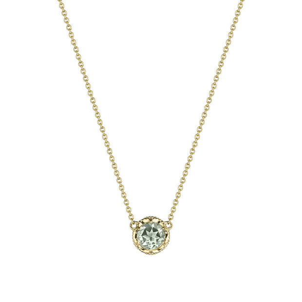 Petite Crescent Station Necklace featuring Prasiloite