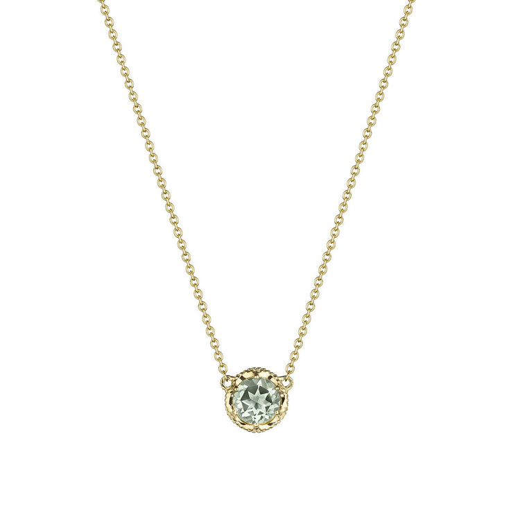 Petite Crescent Station Necklace featuring Prasiloite