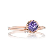 Petite Crescent Crown Gem Ring featuring Amethyst