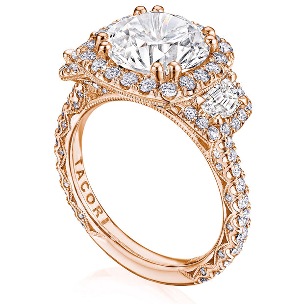 Round 3-Stone Engagement Ring