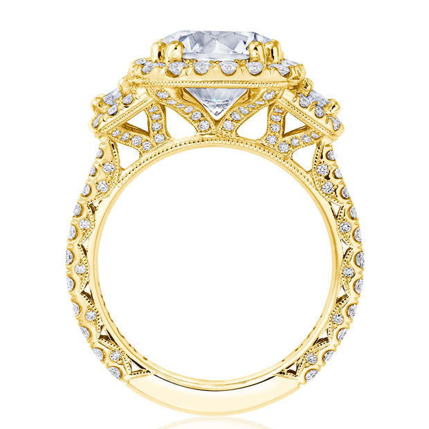 Round 3-Stone Engagement Ring
