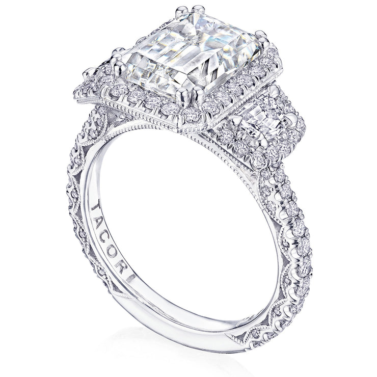 Emerald 3-Stone Engagement Ring