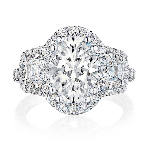 Oval 3-Stone Engagement Ring