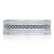 Criss-cross Milgrain Detail Wedding Band