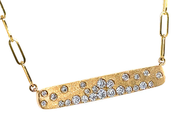 Diamond Flush Bar Pendant Necklace